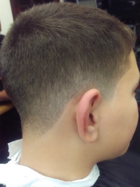Taper fade close-up at Otis Barbers